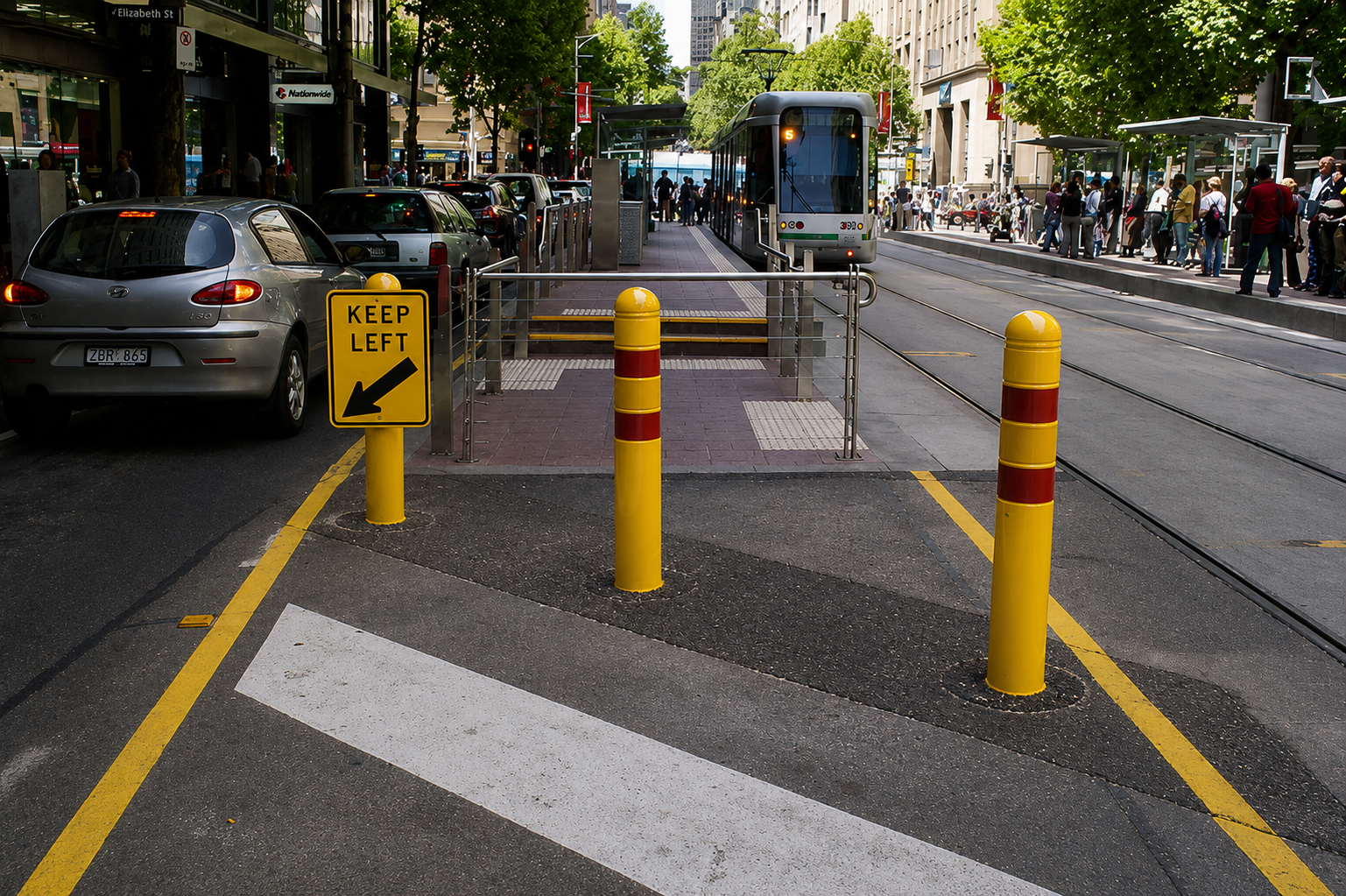 Melbourne streetscape demonstrating the need for traffic and pedestrian safety
