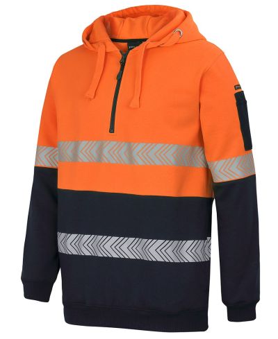 HI VIS (D+N) 1/2 ZIP SEGMENTED TAPE HOODIE