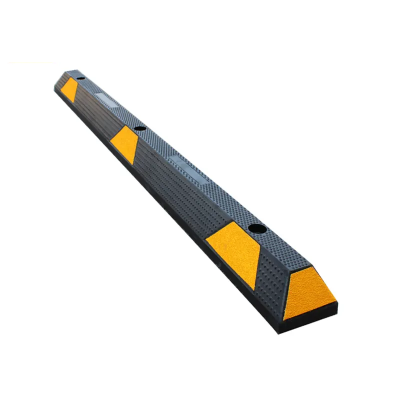 Rubber Wheel Stop - 4 Reflective Panels